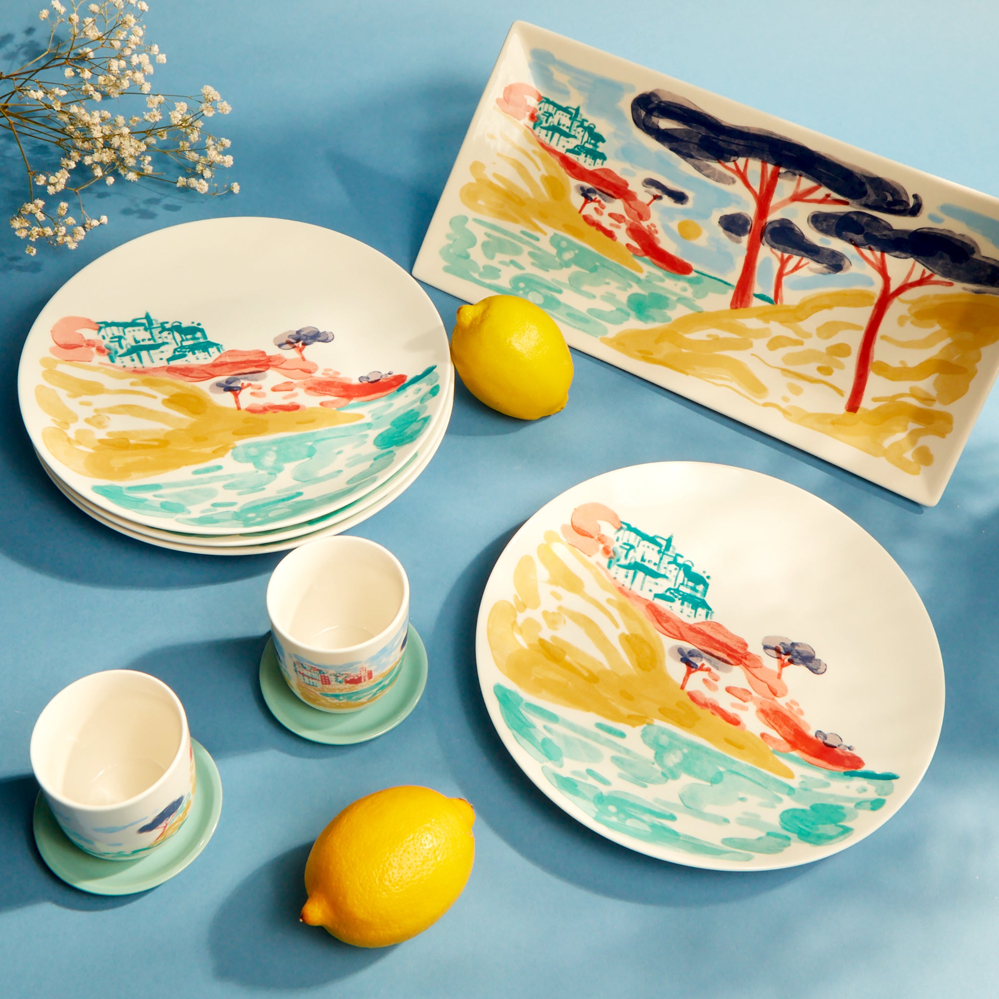 Assiettes Riviera vendu en coffret de 4